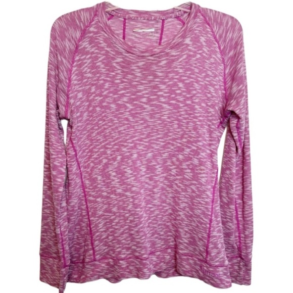 Marmot Base Layer Tech Heathered Pink Long Sleeve Tee Sz Large Space Dye - Picture 1 of 10